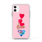 Love bubble balloon Apple iPhone 11 in White with White Impact Case