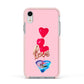 Love bubble balloon Apple iPhone XR Impact Case Pink Edge on Silver Phone