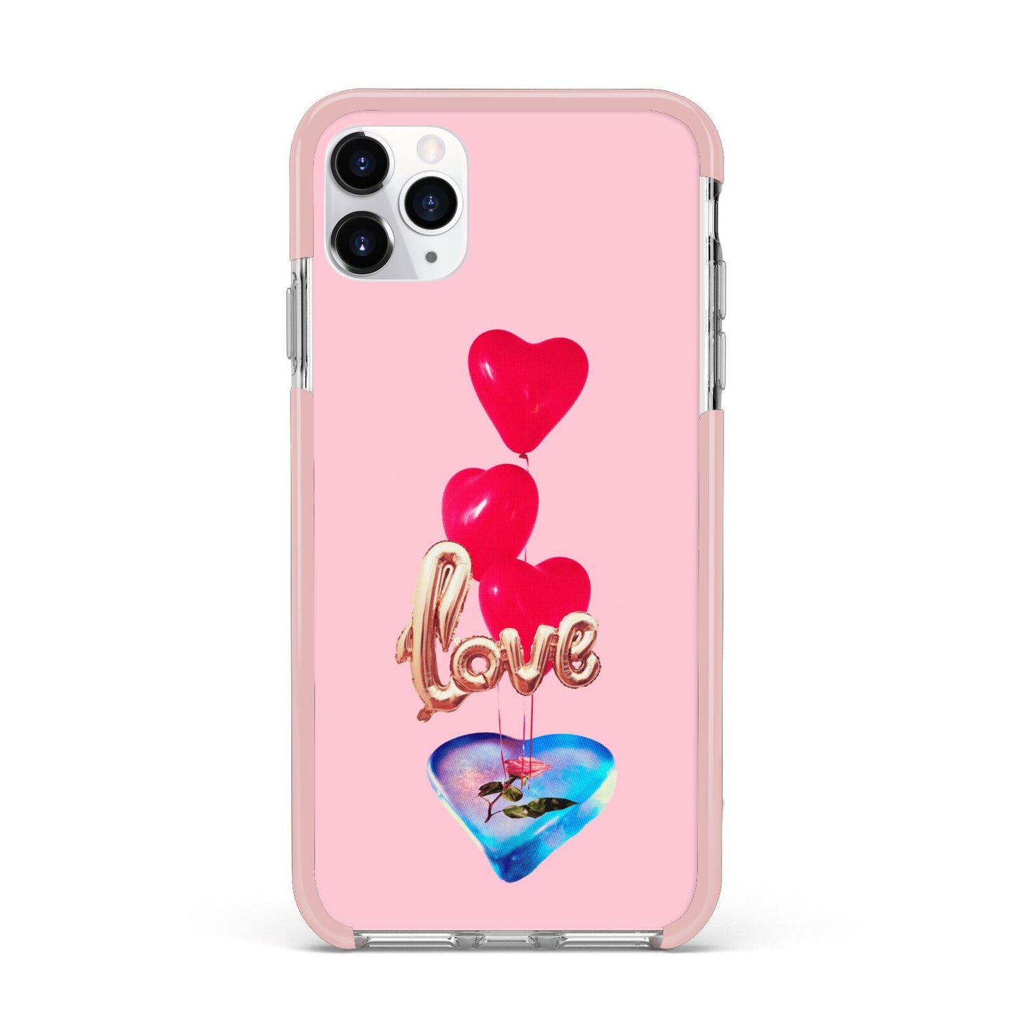 Love bubble balloon iPhone 11 Pro Max Impact Pink Edge Case