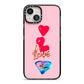 Love bubble balloon iPhone 13 Black Impact Case on Silver phone