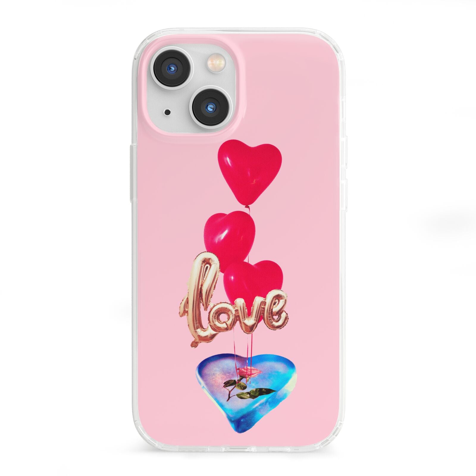 Love bubble balloon iPhone 13 Mini Clear Bumper Case