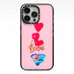 Love bubble balloon iPhone 13 Pro Black Impact Case on Silver phone