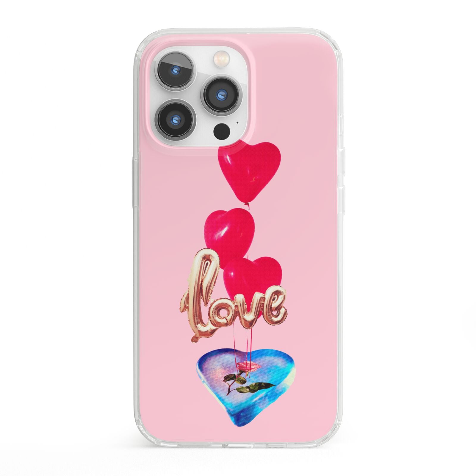 Love bubble balloon iPhone 13 Pro Clear Bumper Case