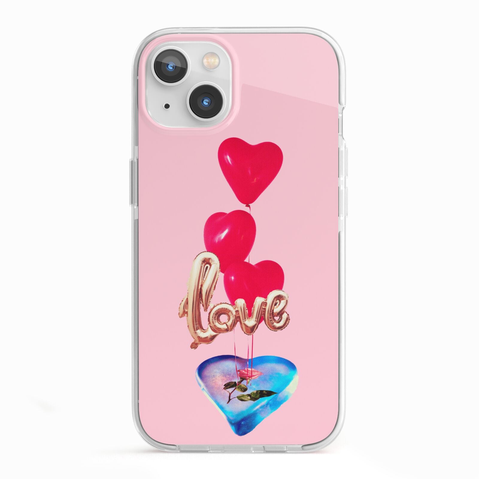 Love bubble balloon iPhone 13 TPU Impact Case with White Edges