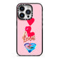 Love bubble balloon iPhone 14 Pro Black Impact Case on Silver phone