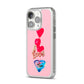 Love bubble balloon iPhone 14 Pro Clear Tough Case Silver Angled Image