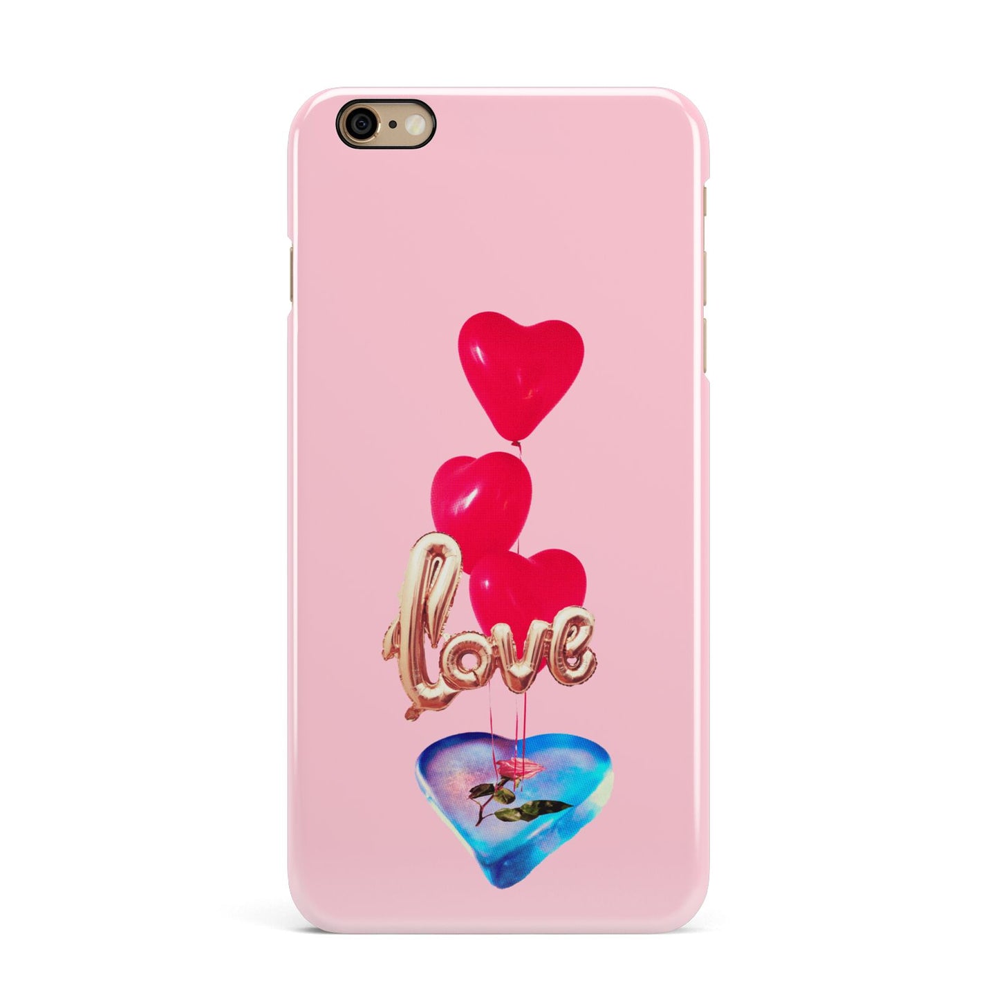 Love bubble balloon iPhone 6 Plus 3D Snap Case on Gold Phone