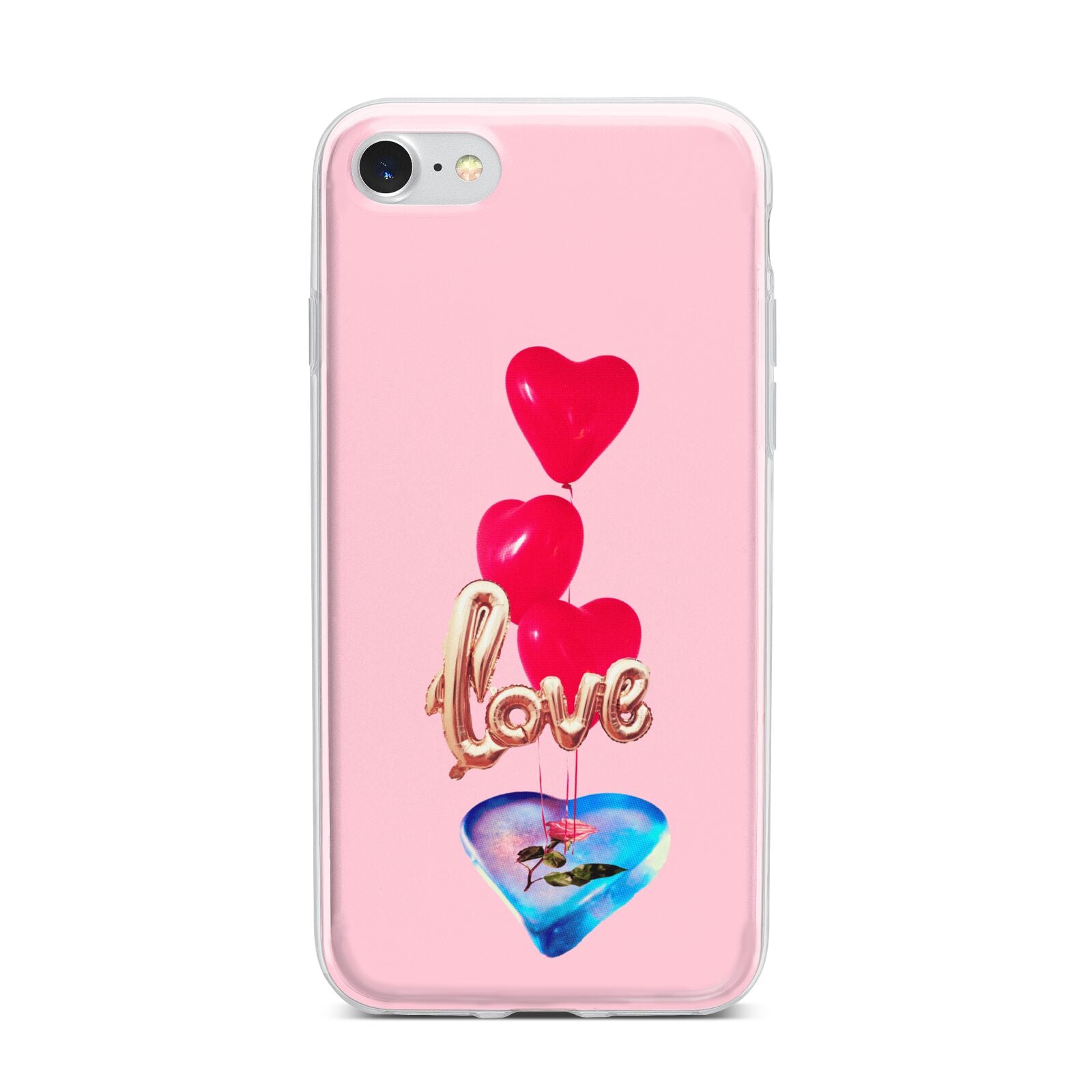 Love bubble balloon iPhone 7 Bumper Case on Silver iPhone