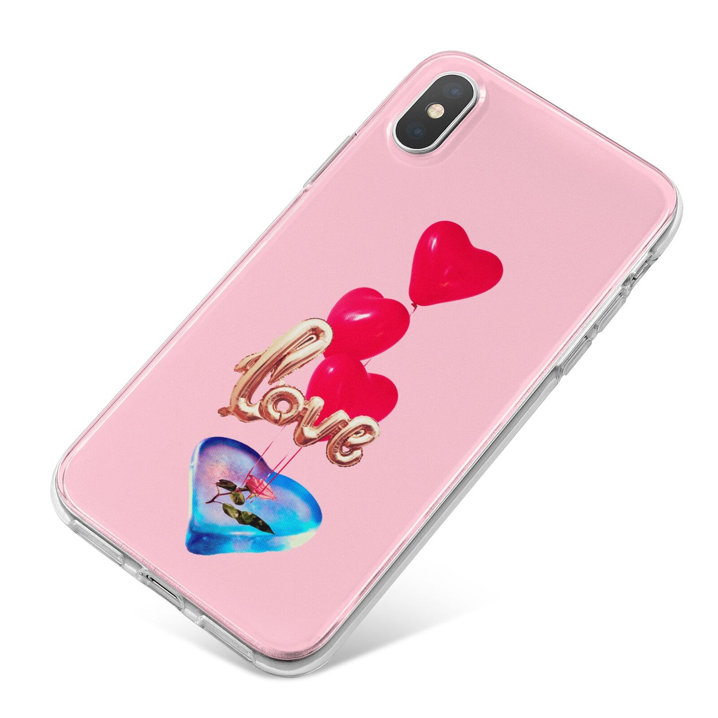 Love bubble balloon iPhone X Bumper Case on Silver iPhone