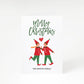 Loved up Christmas Elves with Name A5 Greetings Card