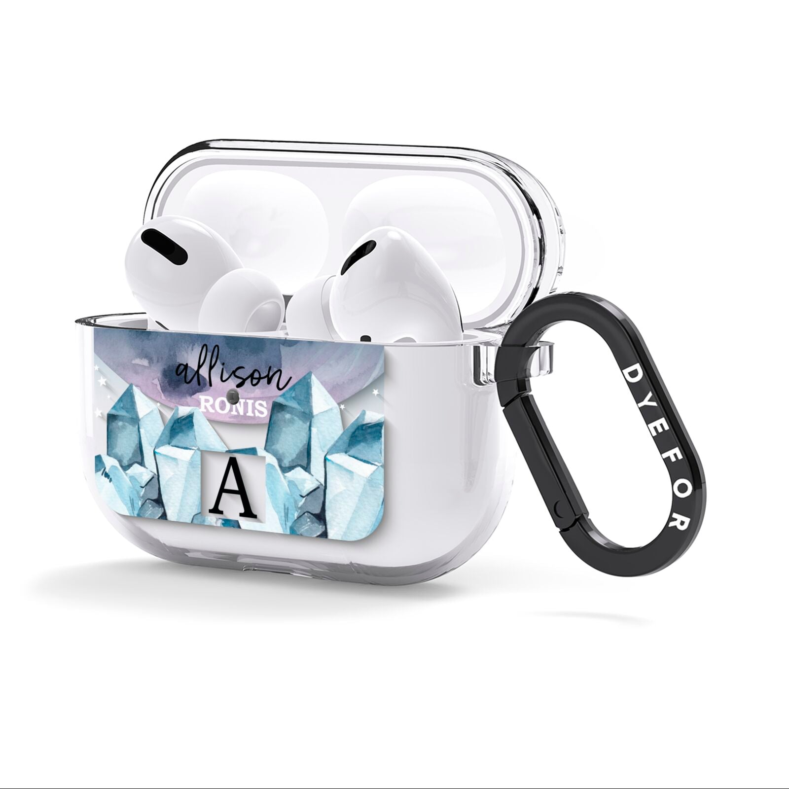 Lunar Crystals Personalised Name AirPods Clear Case 3rd Gen Side Image