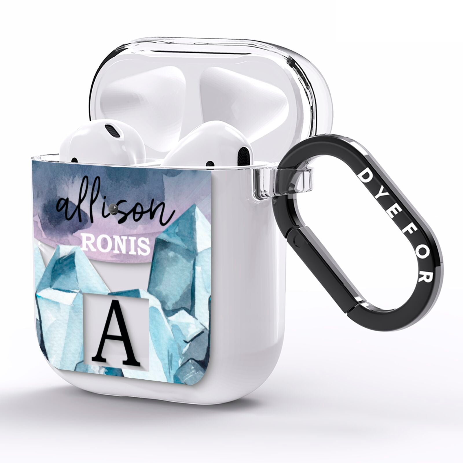 Lunar Crystals Personalised Name AirPods Clear Case Side Image