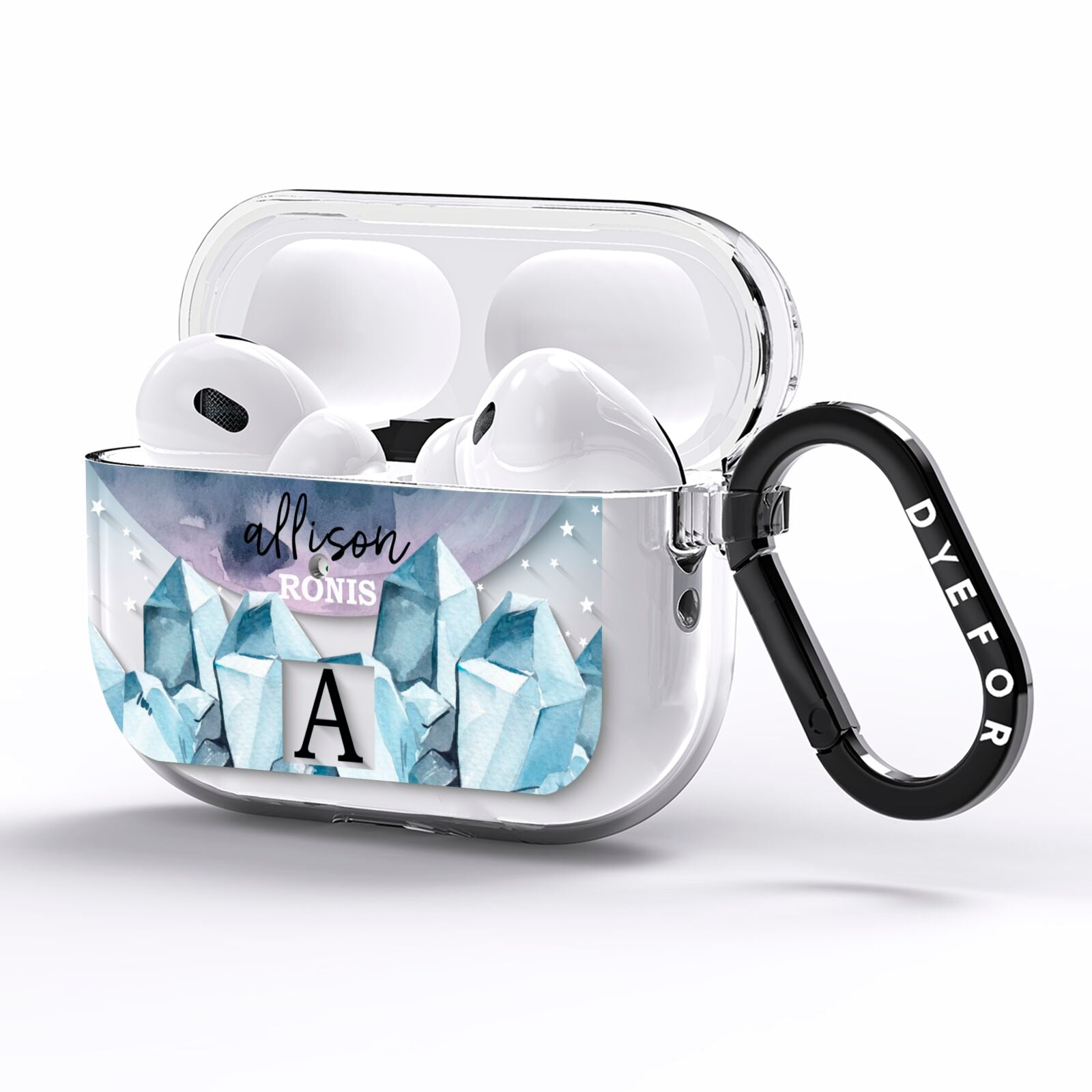 Lunar Crystals Personalised Name AirPods Pro Clear Case Side Image