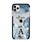 Lunar Crystals Personalised Name Apple iPhone 11 Pro Max in Silver with Black Impact Case