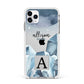 Lunar Crystals Personalised Name Apple iPhone 11 Pro Max in Silver with White Impact Case