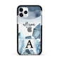 Lunar Crystals Personalised Name Apple iPhone 11 Pro in Silver with Black Impact Case