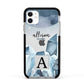 Lunar Crystals Personalised Name Apple iPhone 11 in White with Black Impact Case