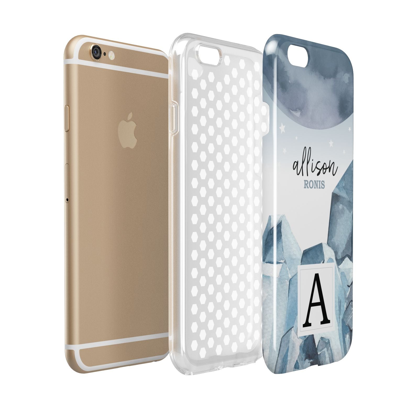 Lunar Crystals Personalised Name Apple iPhone 6 3D Tough Case Expanded view
