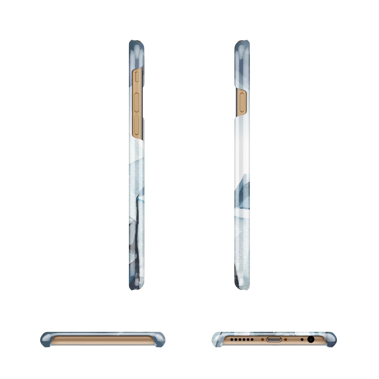 Lunar Crystals Personalised Name Apple iPhone 6 3D Wrap Snap Case Angled Images