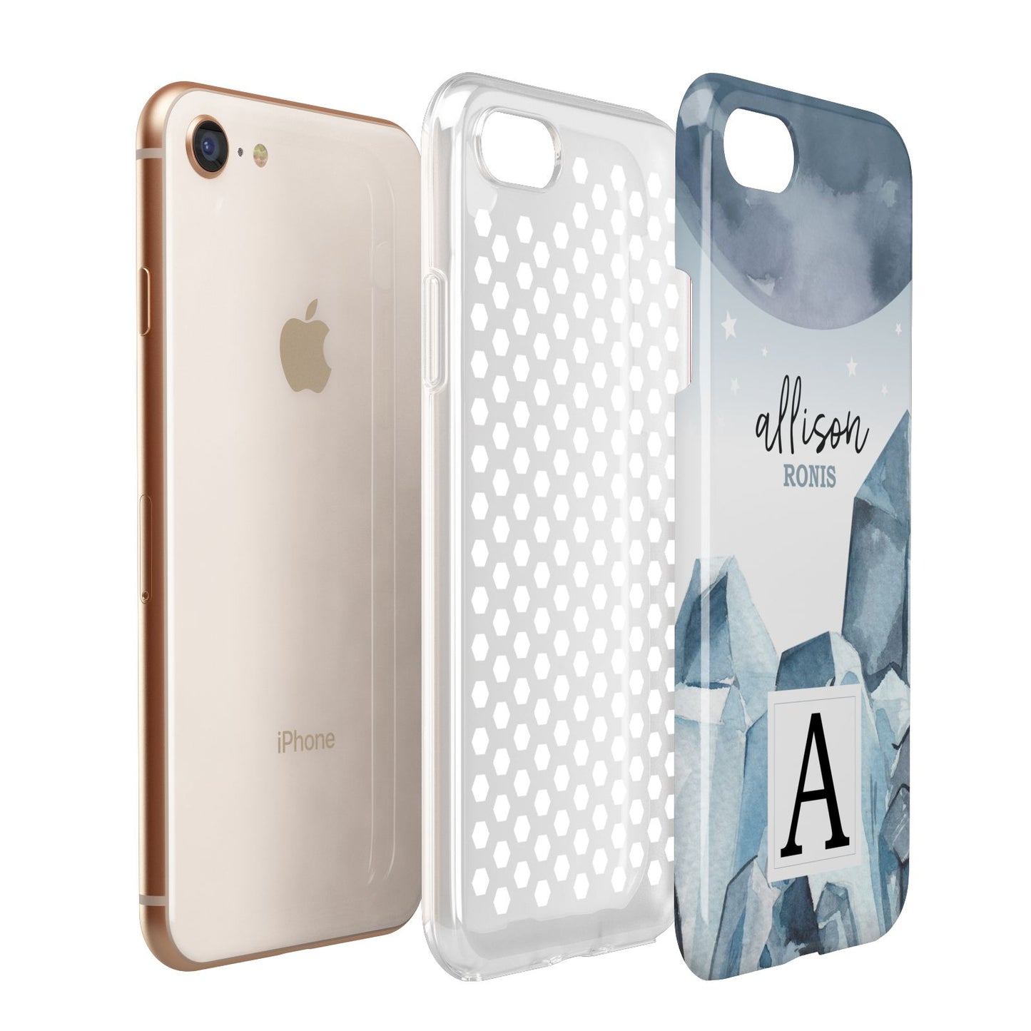 Lunar Crystals Personalised Name Apple iPhone 7 8 3D Tough Case Expanded View