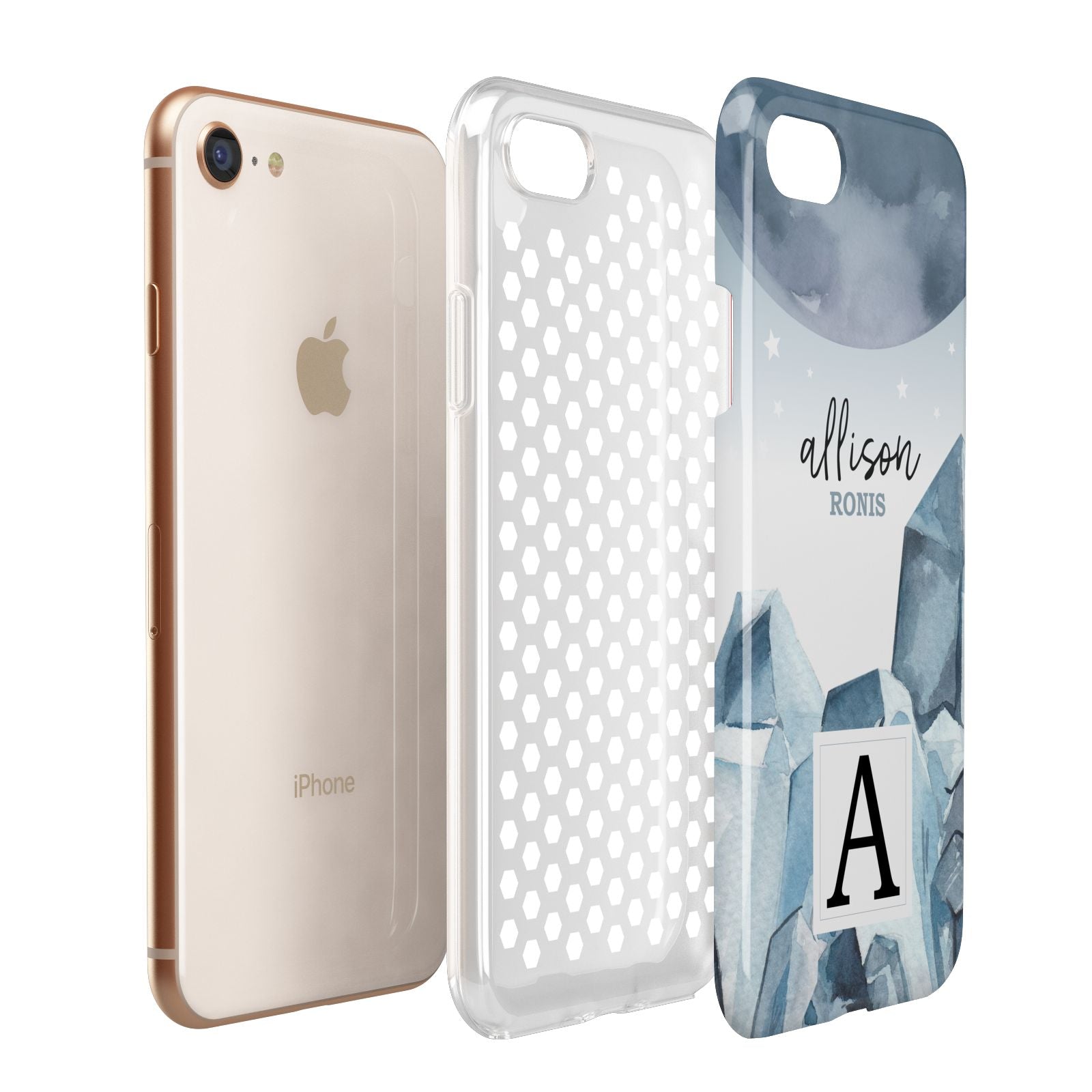 Lunar Crystals Personalised Name Apple iPhone 7 8 3D Tough Case Expanded View