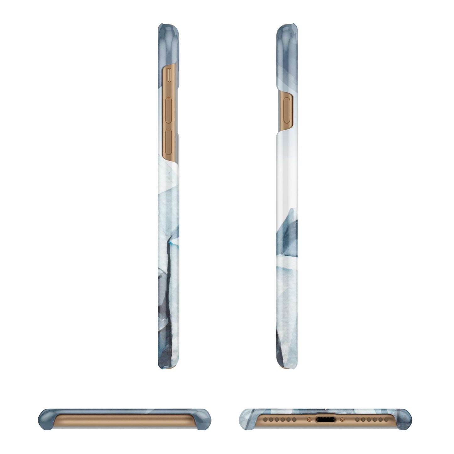 Lunar Crystals Personalised Name Apple iPhone 7 8 3D Wrap Snap Case Angled Images