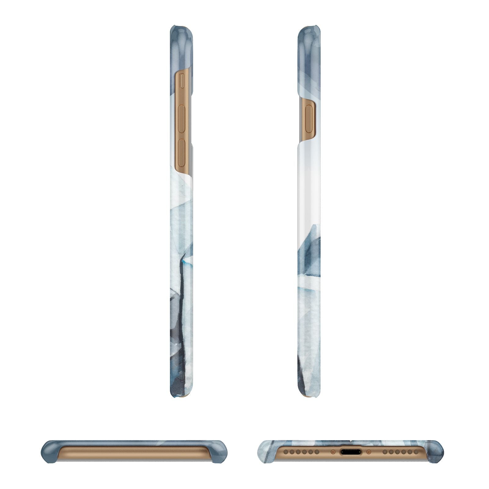 Lunar Crystals Personalised Name Apple iPhone 7 8 3D Wrap Snap Case Angled Images