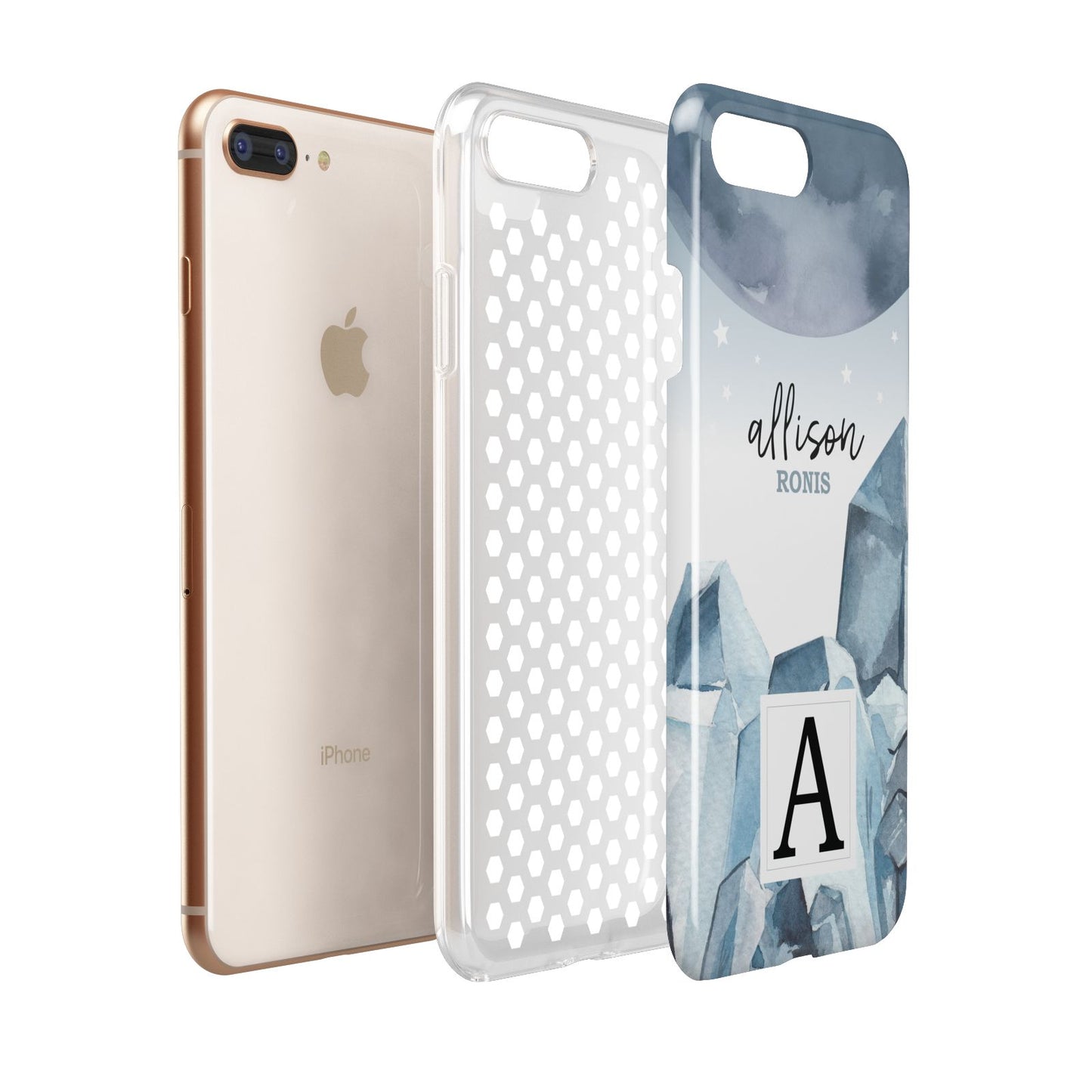 Lunar Crystals Personalised Name Apple iPhone 7 8 Plus 3D Tough Case Expanded View