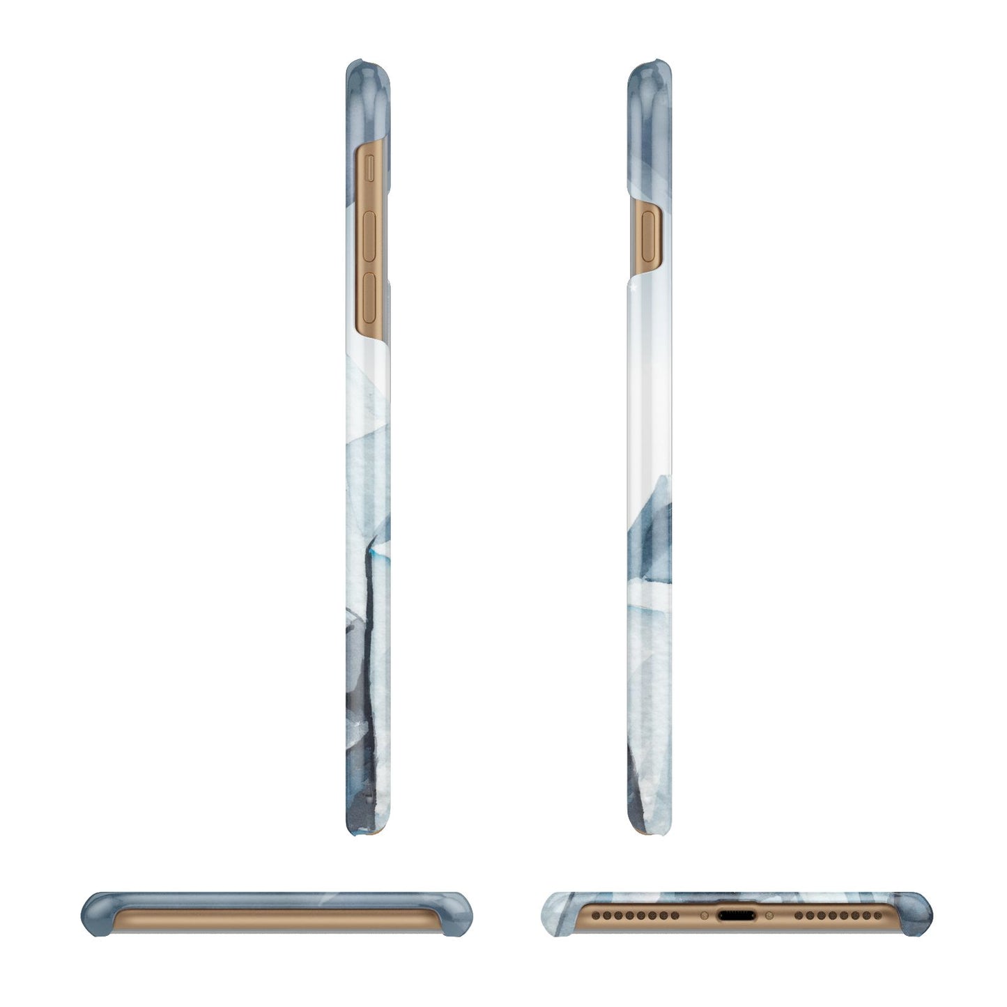 Lunar Crystals Personalised Name Apple iPhone 7 Plus 3D Wrap Snap Case Angled Images