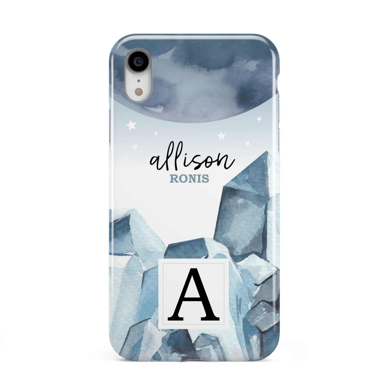 Lunar Crystals Personalised Name Apple iPhone XR White 3D Tough Case