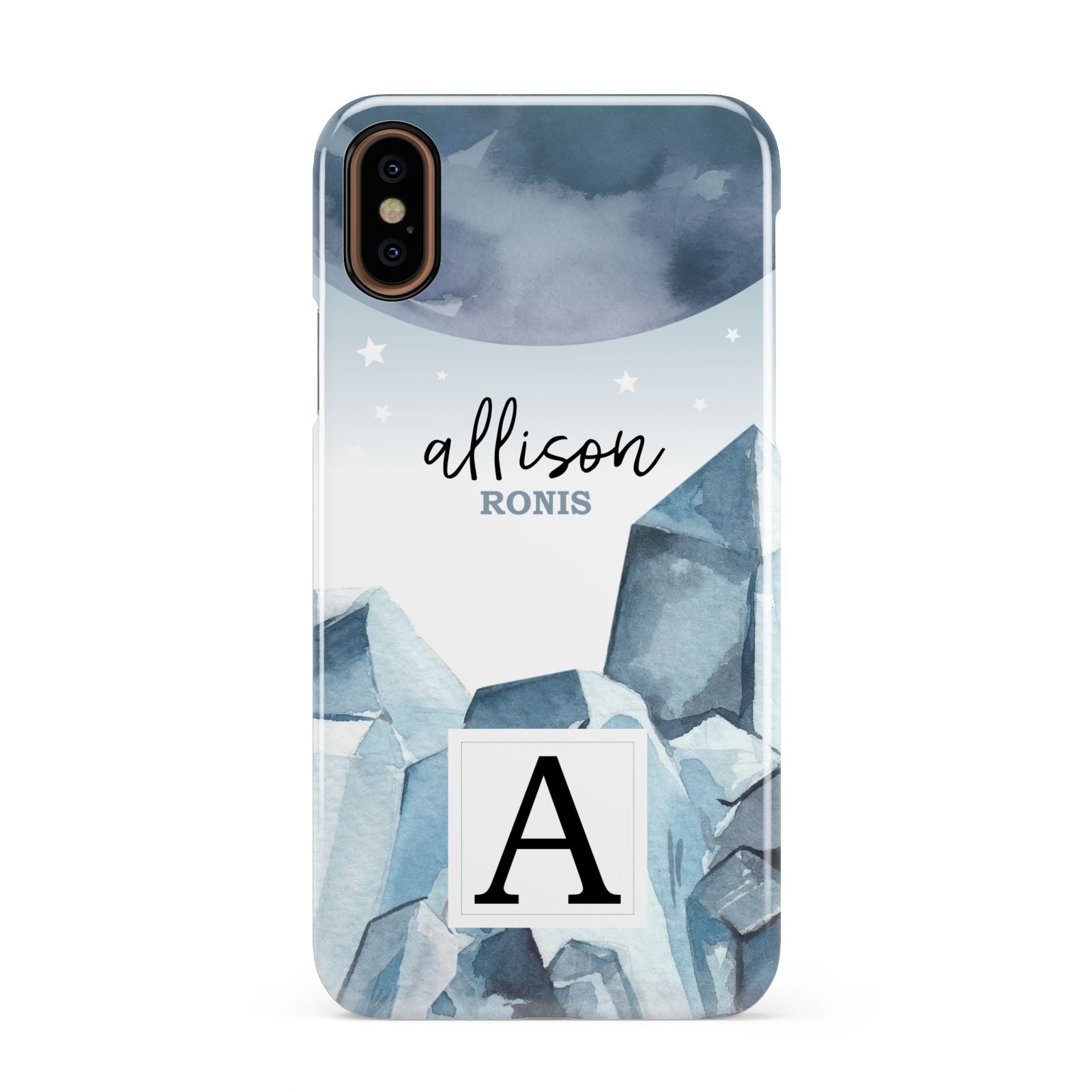 Lunar Crystals Personalised Name Apple iPhone XS 3D Snap Case
