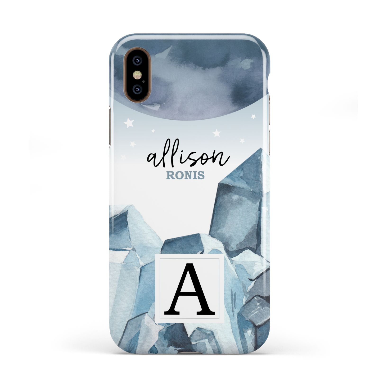 Lunar Crystals Personalised Name Apple iPhone XS 3D Tough