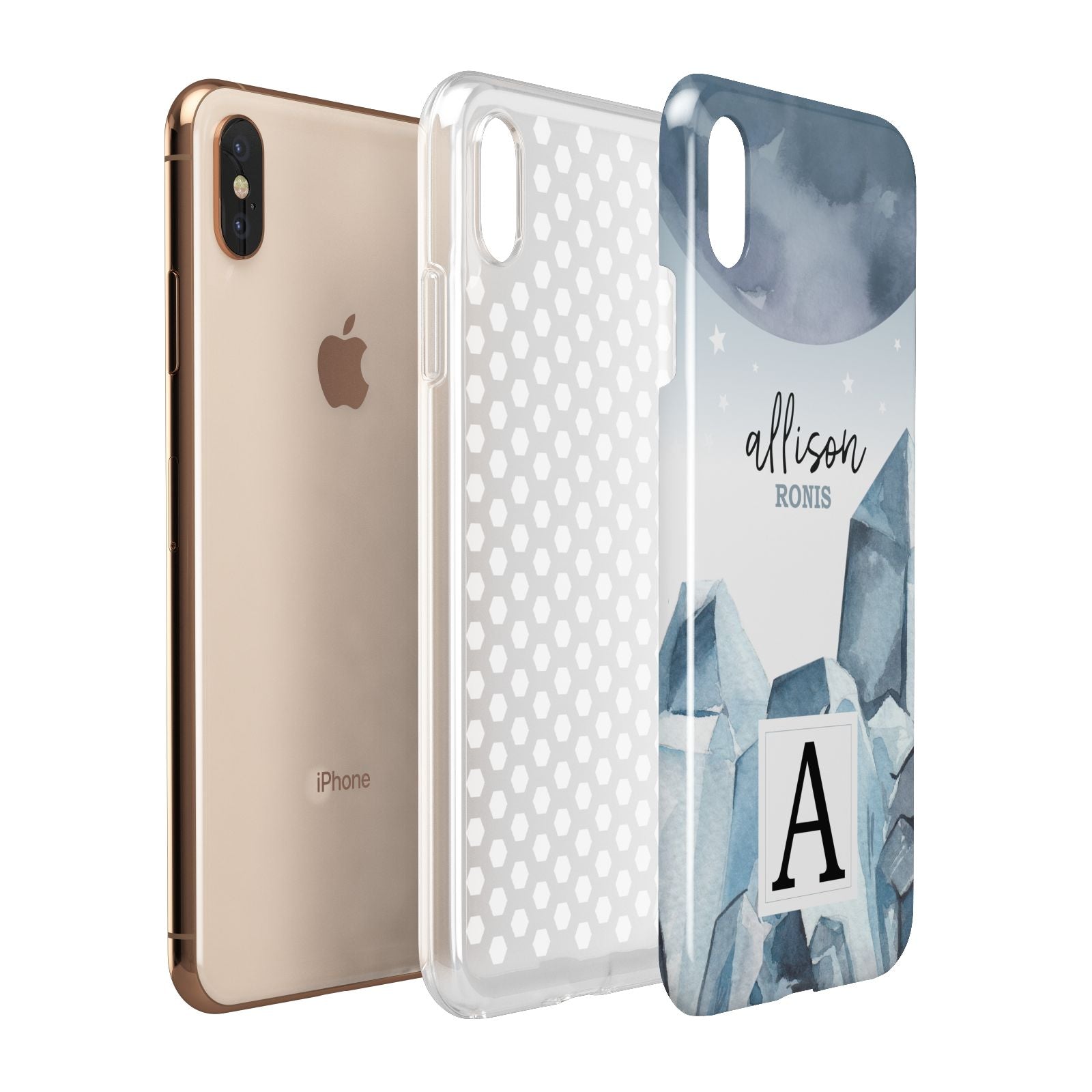 Lunar Crystals Personalised Name Apple iPhone Xs Max 3D Tough Case Expanded View