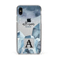 Lunar Crystals Personalised Name Apple iPhone Xs Max Impact Case Black Edge on Silver Phone