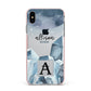 Lunar Crystals Personalised Name Apple iPhone Xs Max Impact Case Pink Edge on Silver Phone