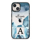 Lunar Crystals Personalised Name iPhone 13 Black Impact Case on Silver phone