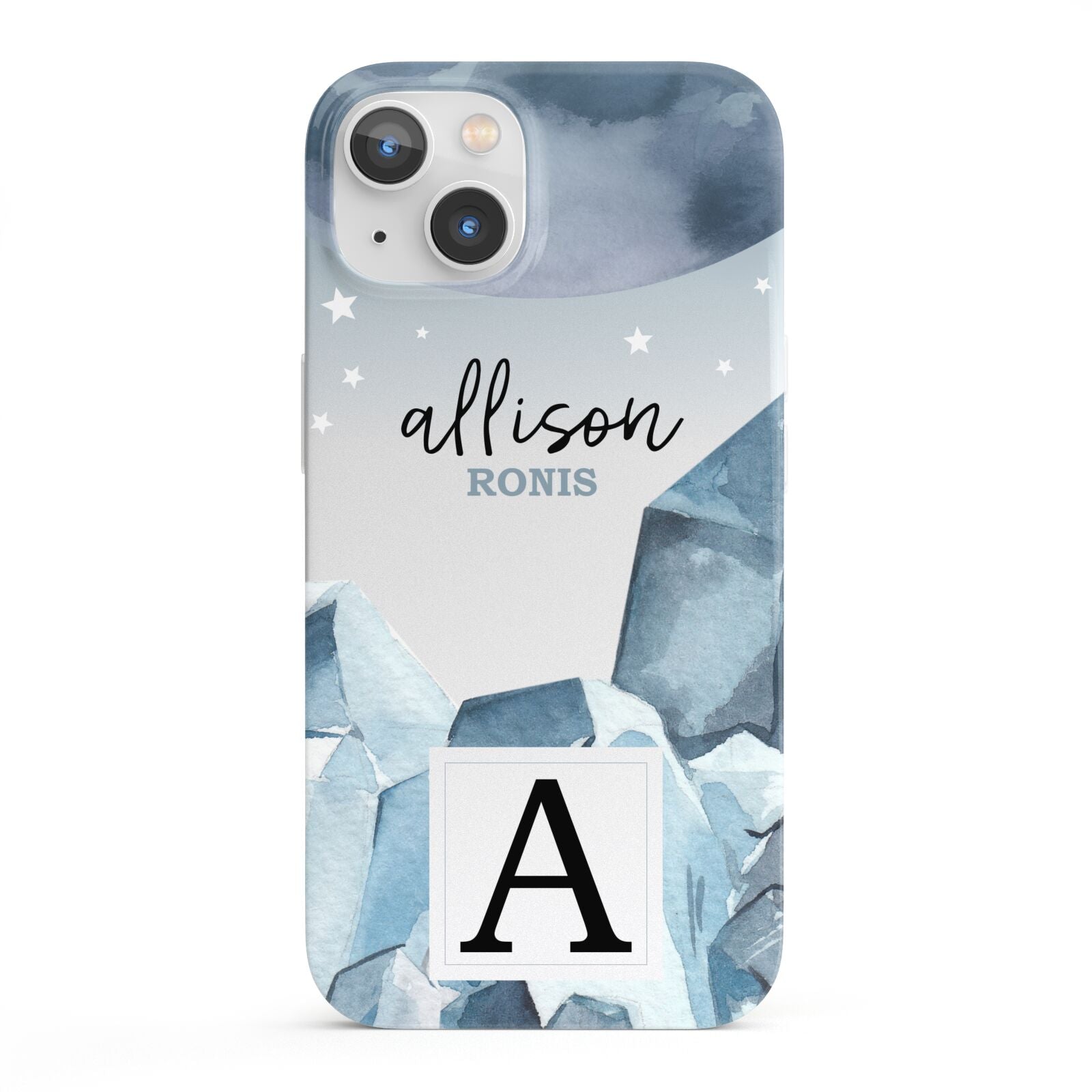 Lunar Crystals Personalised Name iPhone 13 Full Wrap 3D Snap Case