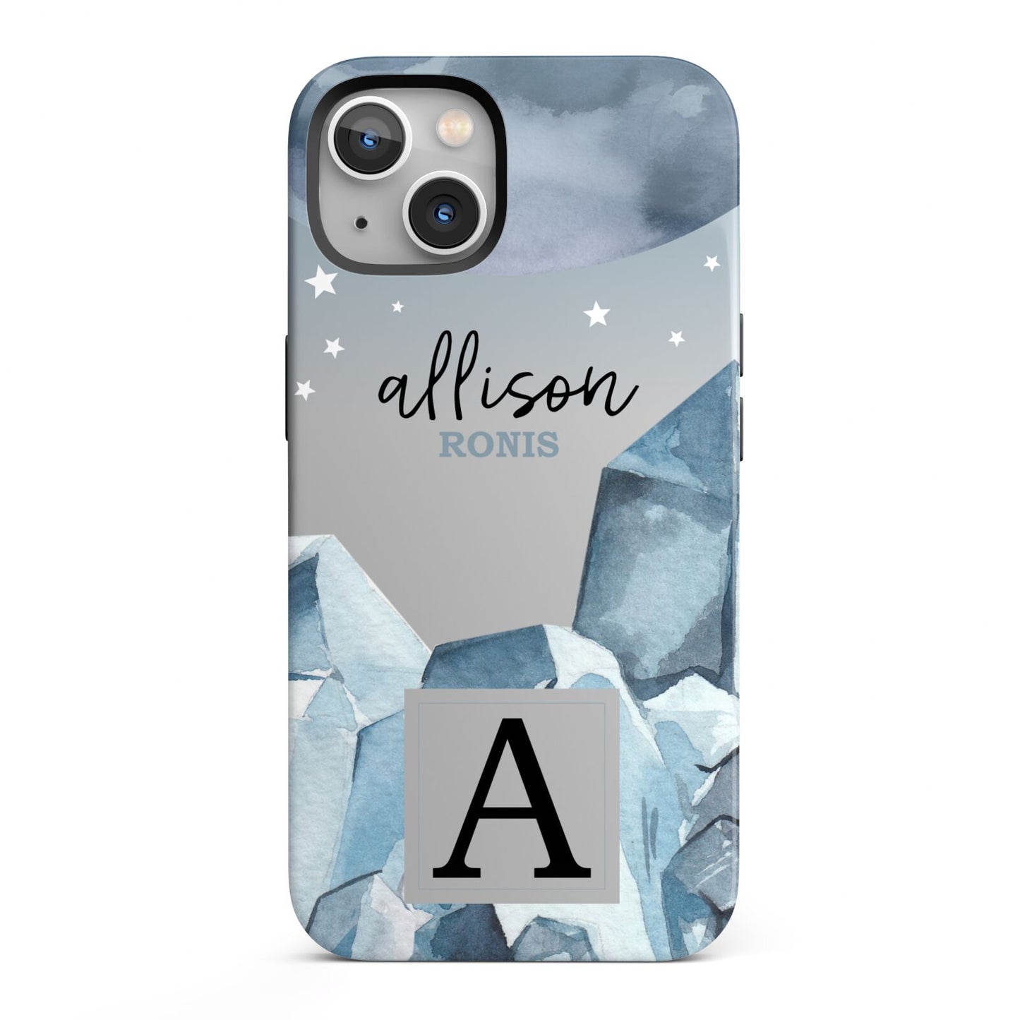 Lunar Crystals Personalised Name iPhone 13 Full Wrap 3D Tough Case