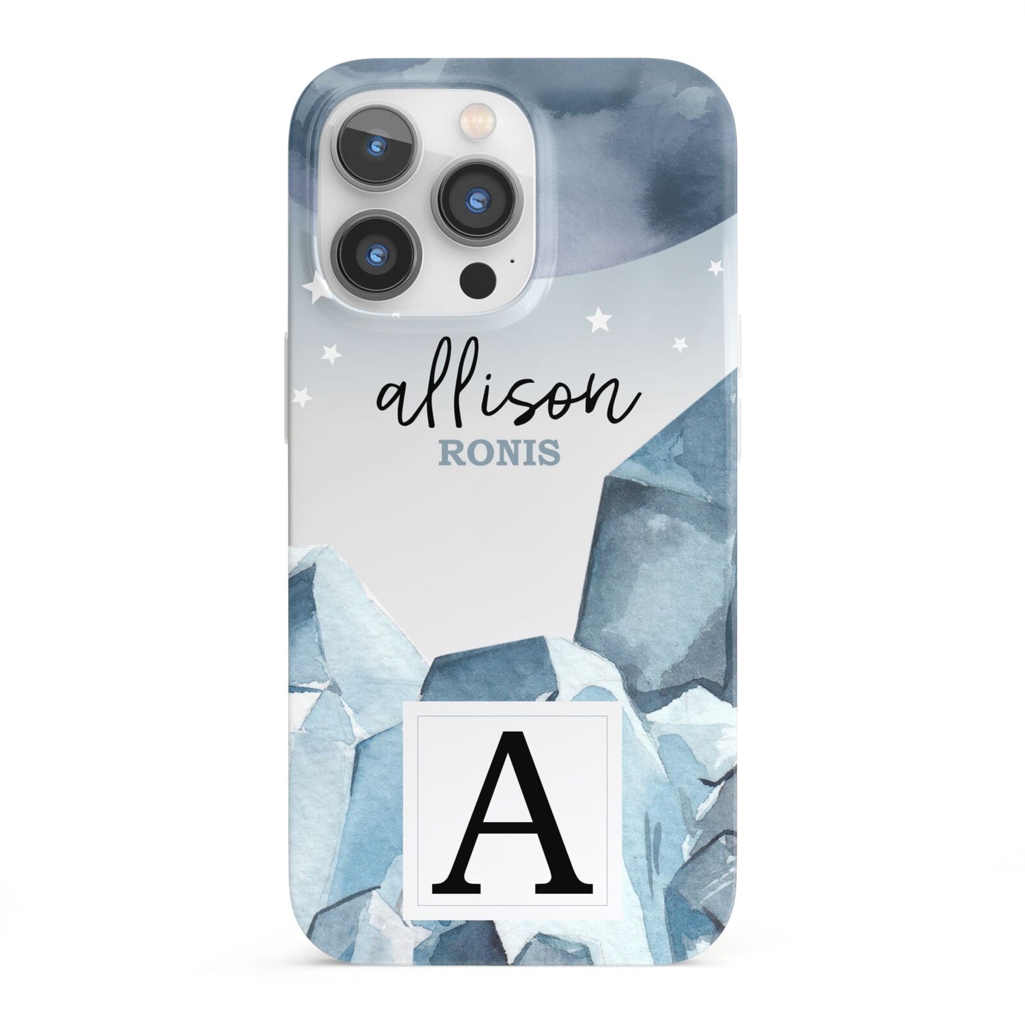 Lunar Crystals Personalised Name iPhone 13 Pro Full Wrap 3D Snap Case