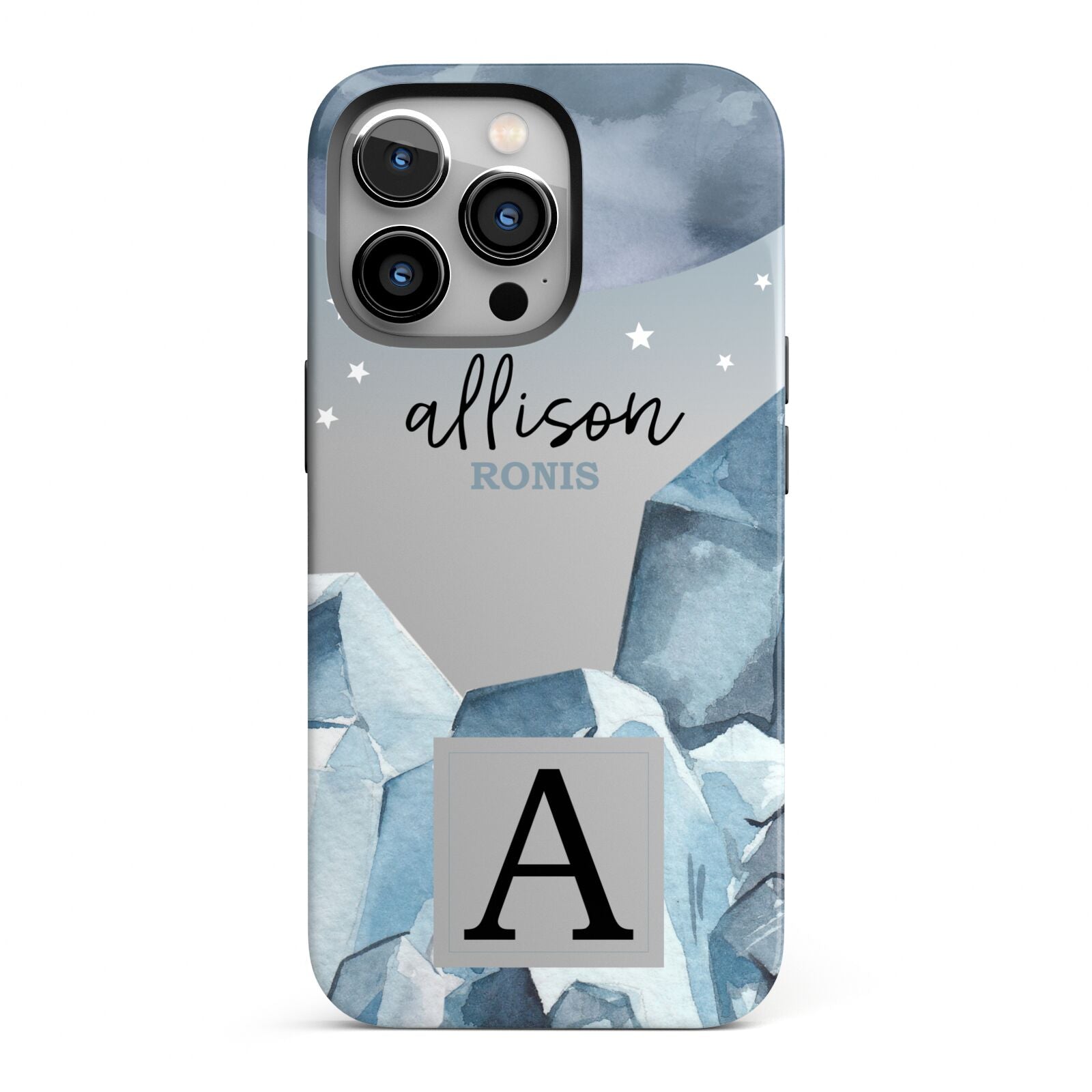 Lunar Crystals Personalised Name iPhone 13 Pro Full Wrap 3D Tough Case