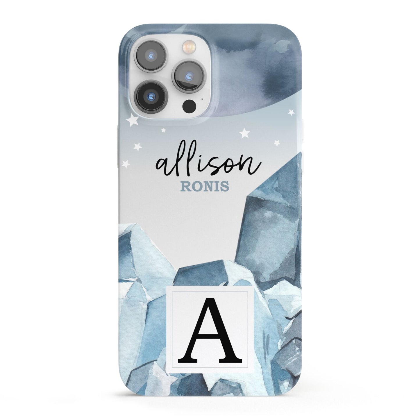 Lunar Crystals Personalised Name iPhone 13 Pro Max Full Wrap 3D Snap Case