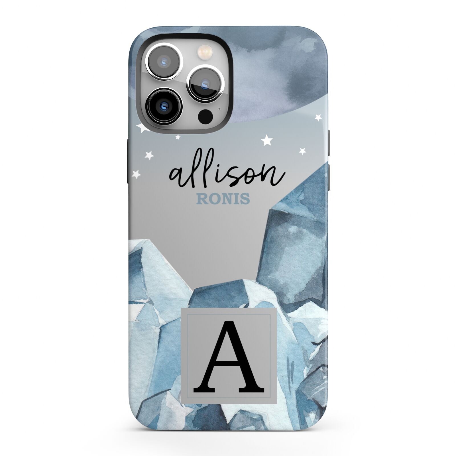 Lunar Crystals Personalised Name iPhone 13 Pro Max Full Wrap 3D Tough Case