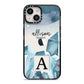 Lunar Crystals Personalised Name iPhone 14 Black Impact Case on Silver phone