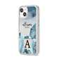 Lunar Crystals Personalised Name iPhone 14 Clear Tough Case Starlight Angled Image