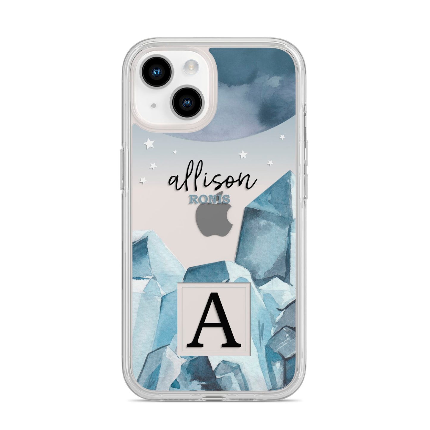 Lunar Crystals Personalised Name iPhone 14 Clear Tough Case Starlight