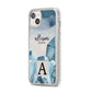 Lunar Crystals Personalised Name iPhone 14 Plus Clear Tough Case Starlight Angled Image