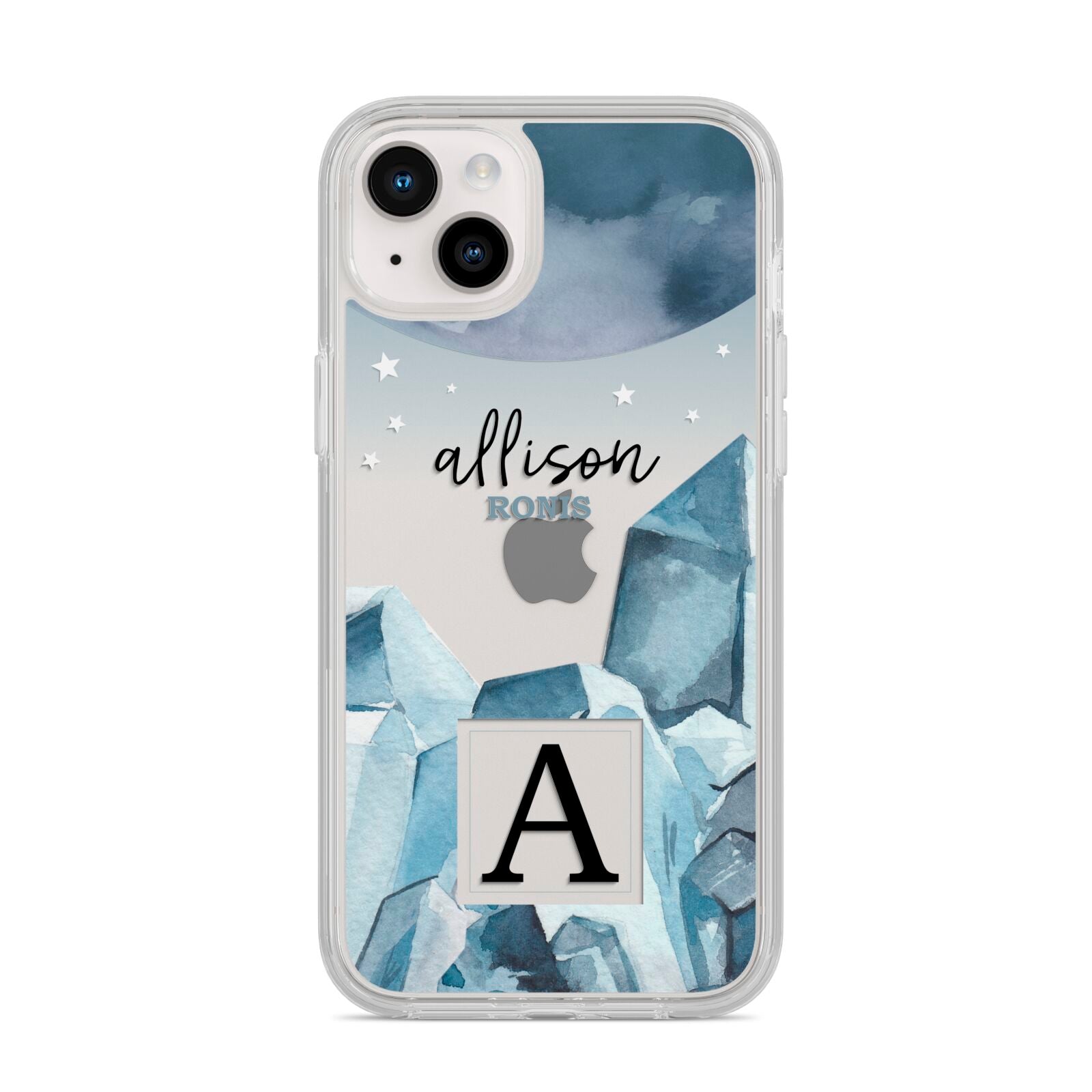 Lunar Crystals Personalised Name iPhone 14 Plus Clear Tough Case Starlight