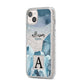 Lunar Crystals Personalised Name iPhone 14 Plus Glitter Tough Case Starlight Angled Image