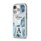Lunar Crystals Personalised Name iPhone 14 Pro Clear Tough Case Silver Angled Image