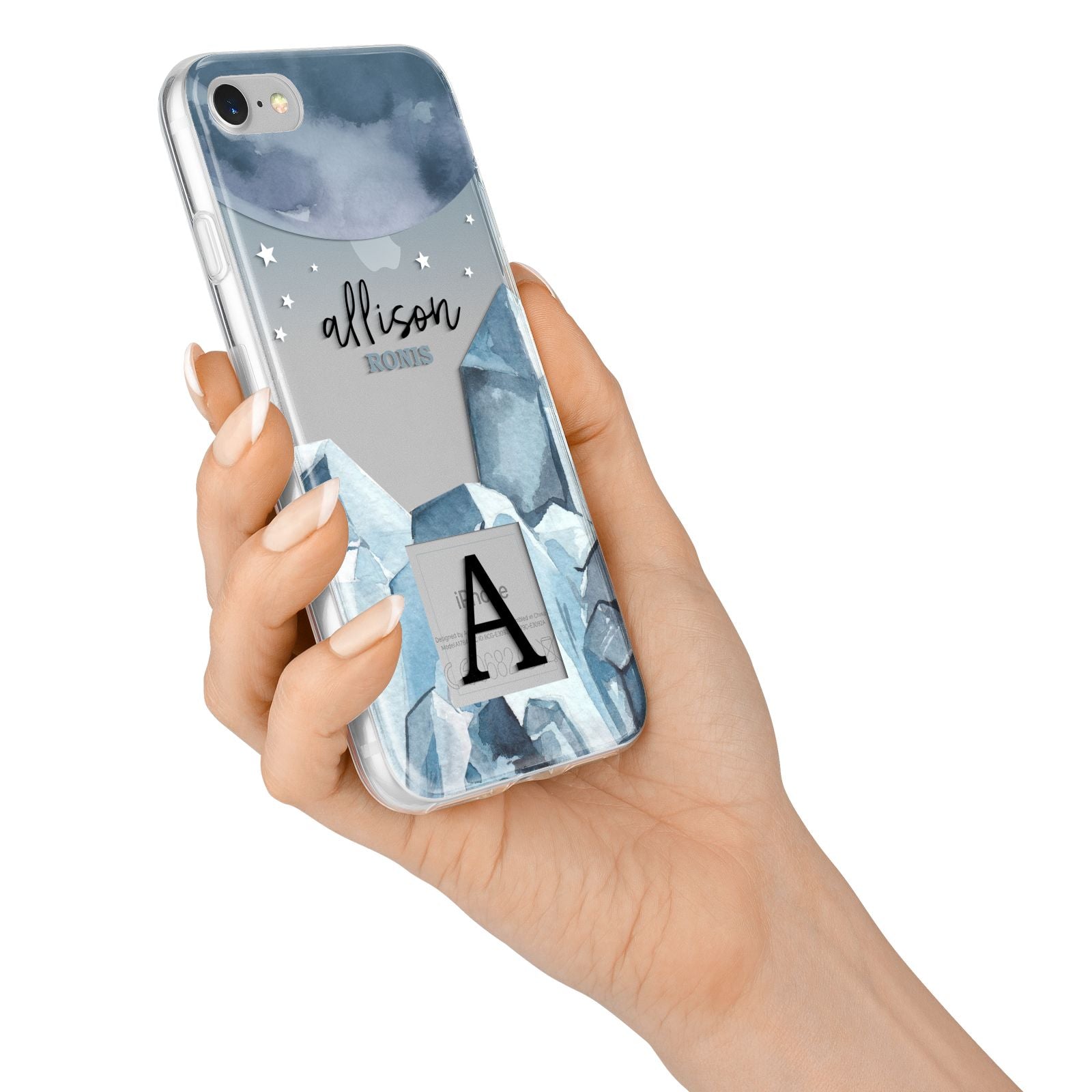 Lunar Crystals Personalised Name iPhone 7 Bumper Case on Silver iPhone Alternative Image